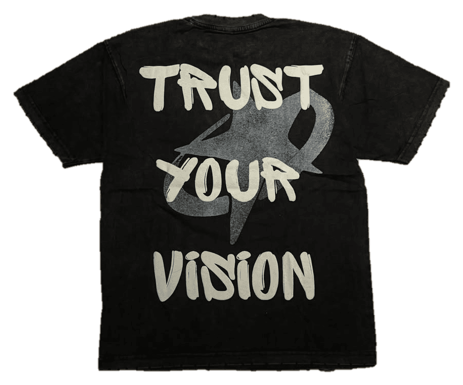 CRMV Essentials Tee — back, TRUST YOUR VISION print